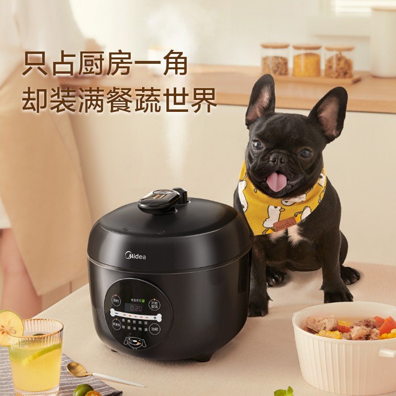 美的（Midea）电压力锅小高压锅2.5L家用多功能不粘内胆高压快煮智能预约压力锅（1-3人食用） 2.5L 轻享一人锅