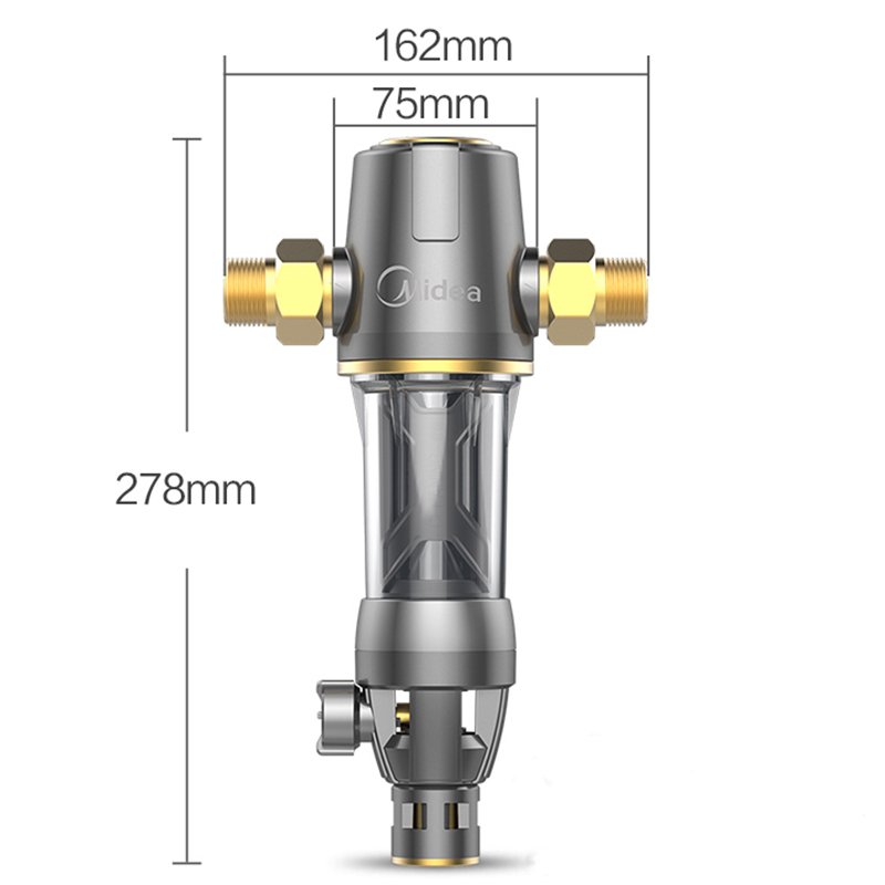 美的（Midea） 前置过滤器40微米反冲洗家用QZBW20S-12全屋净化自来水净水器中央净水