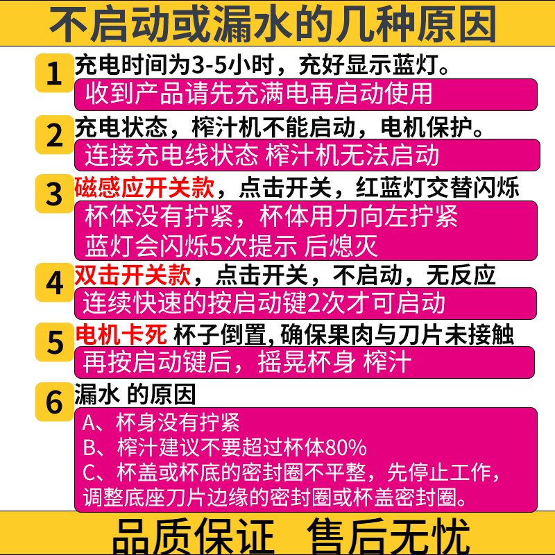 水果榨汁机学生宿舍金蛋用迷你随身小型电动便携式充电式玻璃杯式 豪华款粉6叶刀头380毫升PP杯体【磁感应开关】