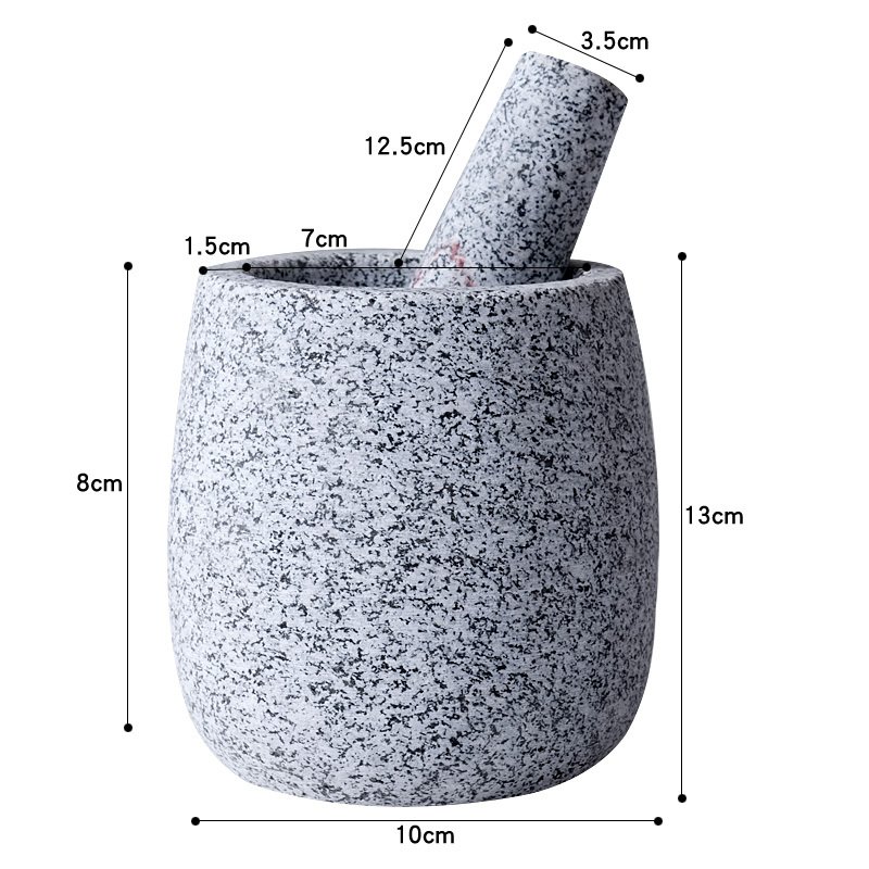 手动捣蒜器石臼家用花岗岩研磨器压蒜泥蒜蓉老式蒜臼子纳丽雅擂钵捣药罐 花岗岩小号水滴