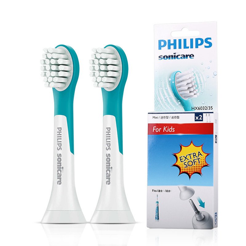 飞利浦(Philips)电动牙刷头HX6032 迷你2支装牙刷头 适配HX6322/HX6311/HX6312等型号