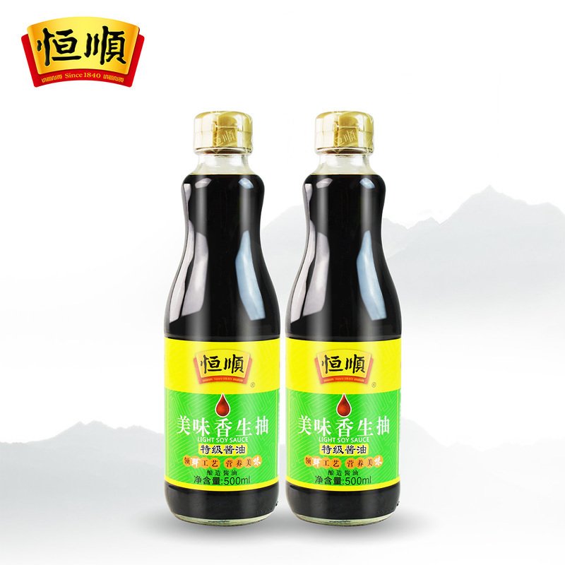 恒顺酱油 美味香生抽500ml 酿造酱油 调味品汁 非转基因大豆