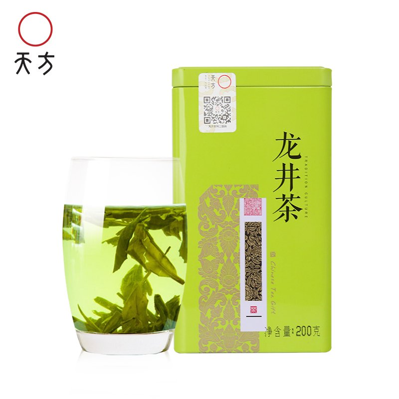 天方200g龙井 听装绿茶 炒青茶 越州产区 罐装 条形茶