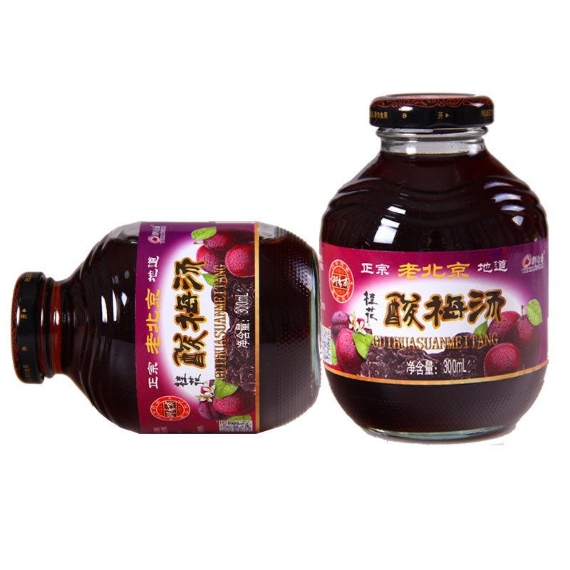 恩济堂御香斋老北京桂花酸梅汤饮料玻璃瓶装300ml*6瓶桂花酸梅汁