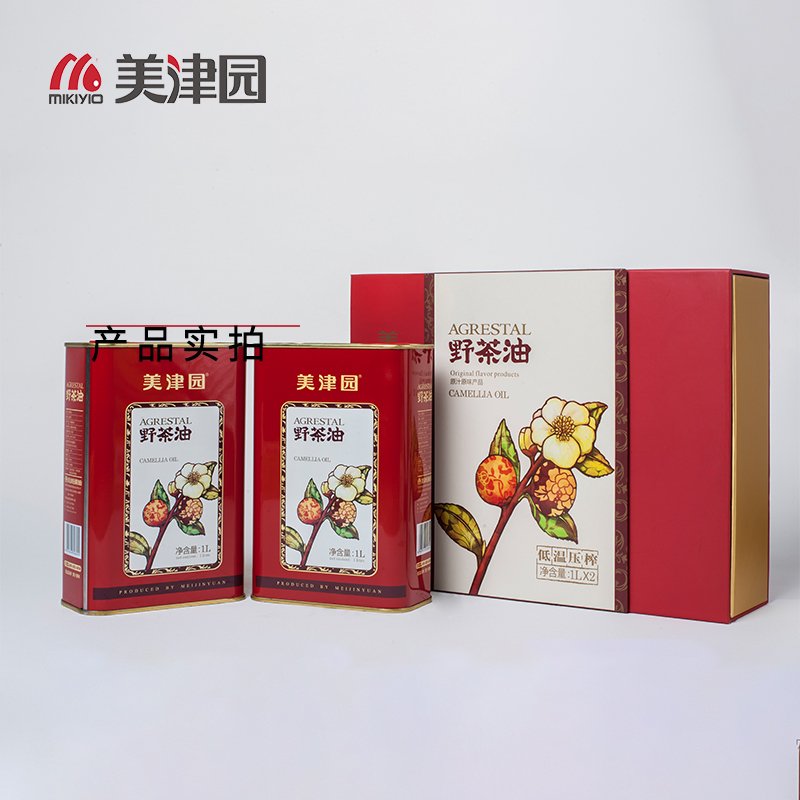 美津园粮油 压榨食用油 野茶油礼盒1L*2