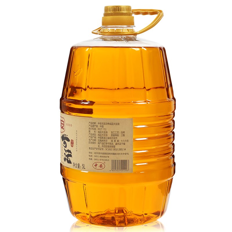 中安古法冷榨豆油5l