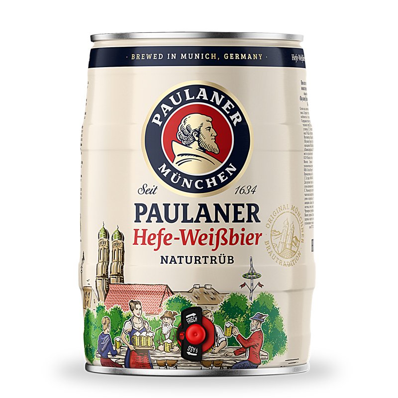 进口啤酒 德国啤酒 PAULANER 柏龙 保拉纳小麦啤酒 白啤酒 5L桶装