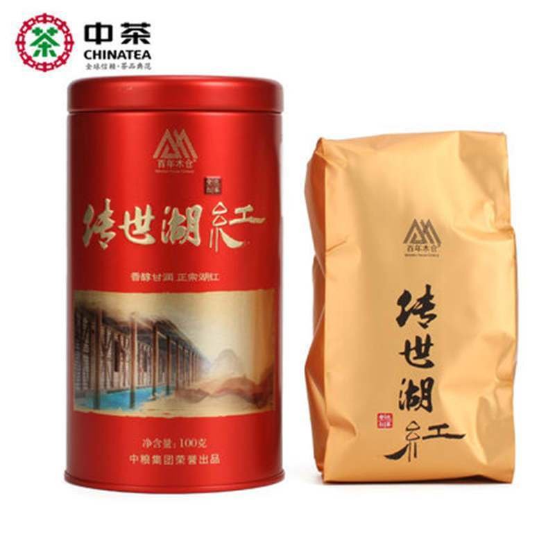 中茶湖南安化红茶传世湖红罐装100g