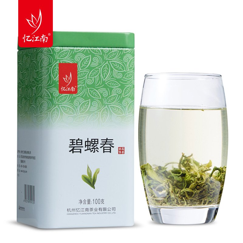 忆江南茶叶 碧螺春茶 绿茶 江苏洞庭碧螺春 雨前碧螺春 100g/罐