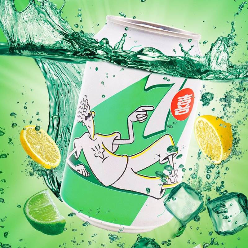 百事可乐 七喜 7UP330ml*12罐 汽水碳酸饮料整箱装