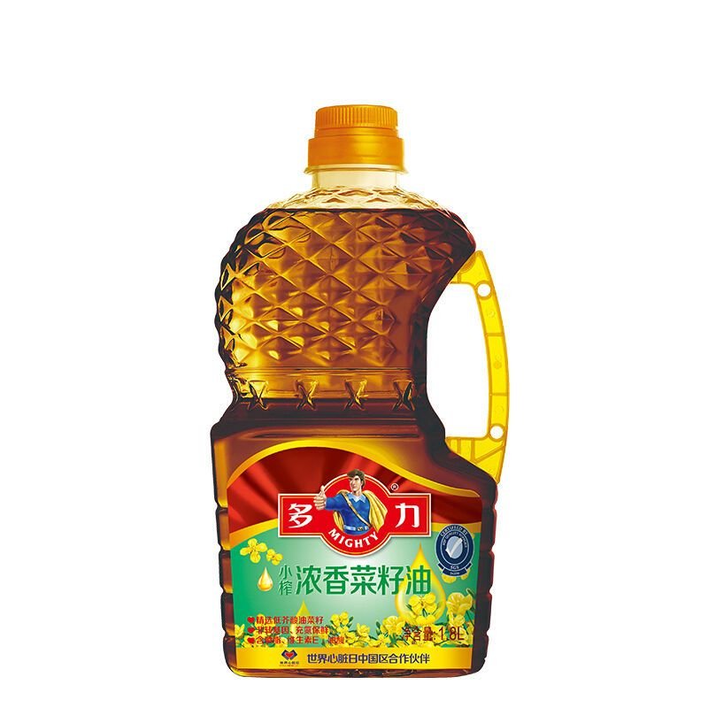 多力 小榨浓香菜籽油1.8L 非转基因物理压榨食用油