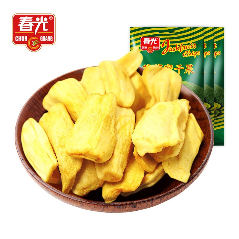 春光食品 海南特产 年货果干 原果脱水烘干 菠萝蜜干100g*3 袋