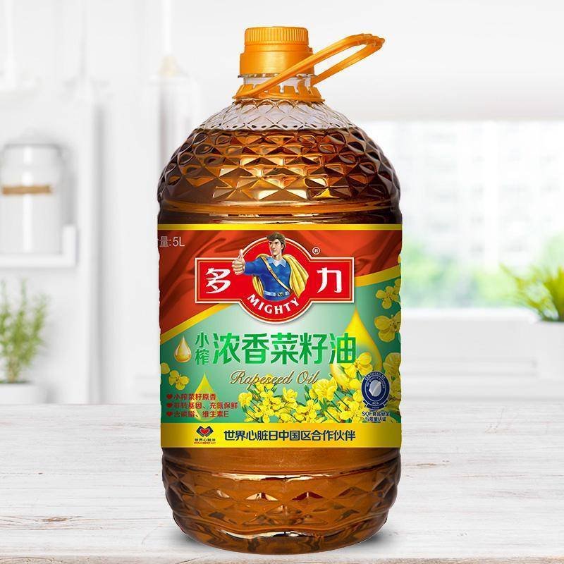 多力 小榨浓香菜籽油5L 非转基因物理压榨食用油 新老包装