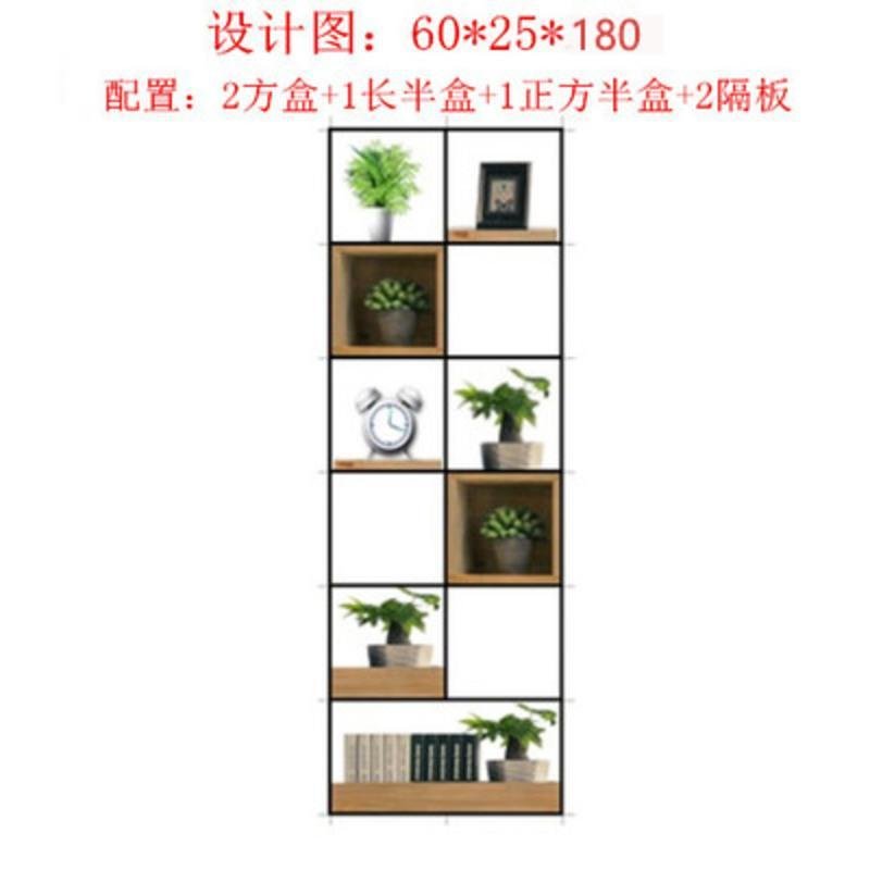 美式工业风办公室实木隔断置物架 落地多层餐厅装饰玄关 客厅书架 FENGHOU 90*25*150CH3R1AS