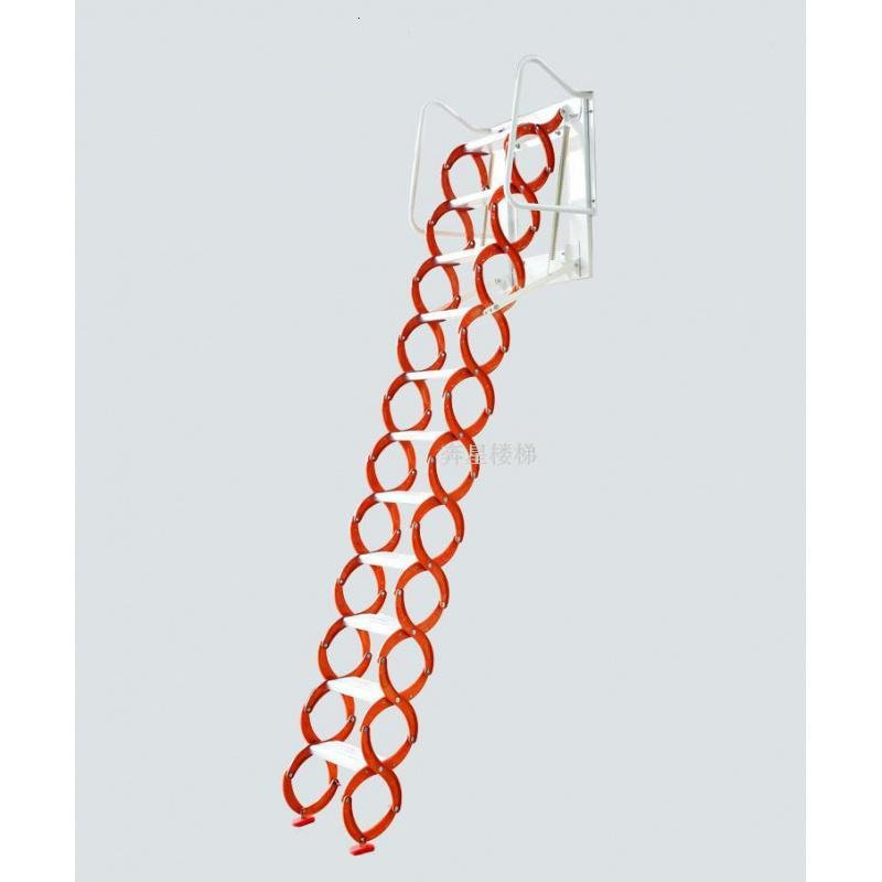 加厚壁挂式阁楼伸缩楼梯室内室外平台复式家用折叠升降收缩拉伸梯 铝镁合金2.3--2.6米_744_535