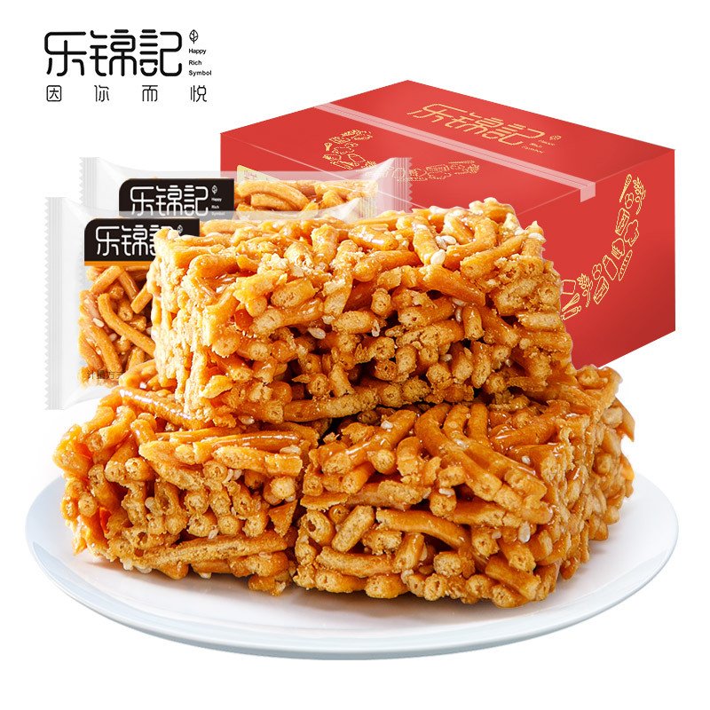 乐锦记 800g沙琪玛蛋黄酥芝麻味 一口香手工脆沙琪玛酥 沙琪玛 一口香