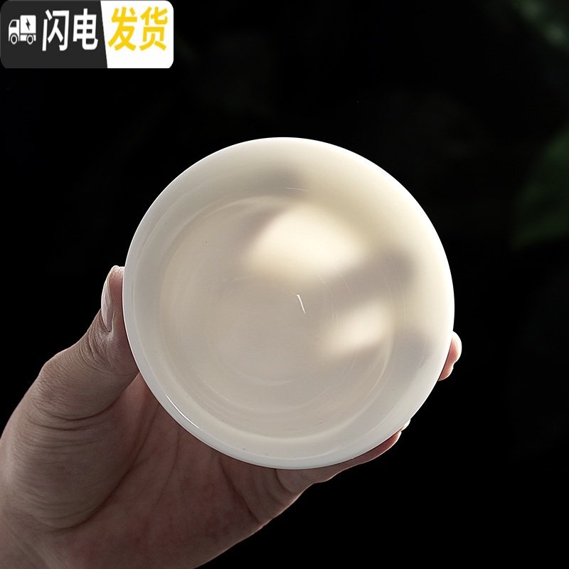 三维工匠德化白瓷功夫茶具纯白色家用简约薄胎茶壶品茗杯盖碗陶瓷茶盘套装 款11茶壶盖碗茶具（15件套装安全泡沫包装_161