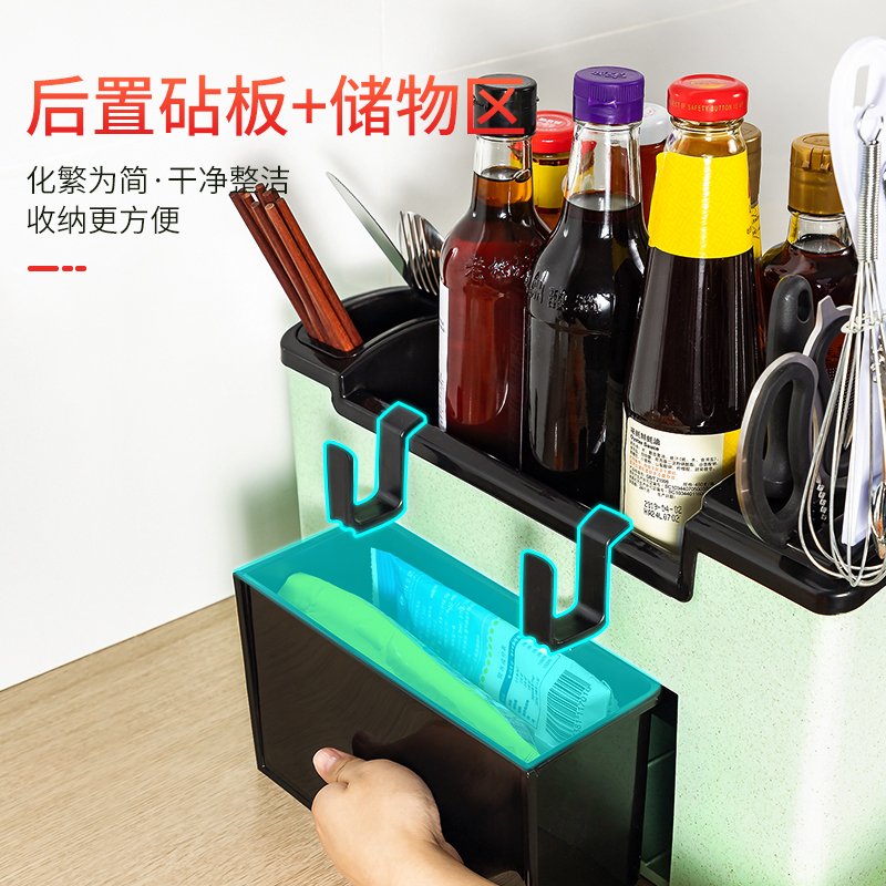 调料盒家用厨房用品收纳盒调味罐调味品盐罐调料瓶罐子置物架套装 小号4抽屉粉色_494