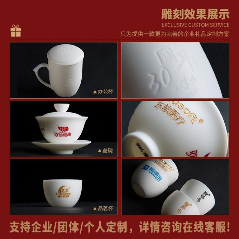 德化手工家用白瓷功夫茶具家用盖碗冲茶器陶瓷简现代190115z_336