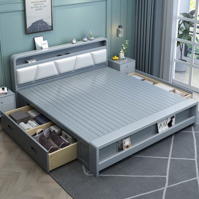 一米色彩高箱双人床