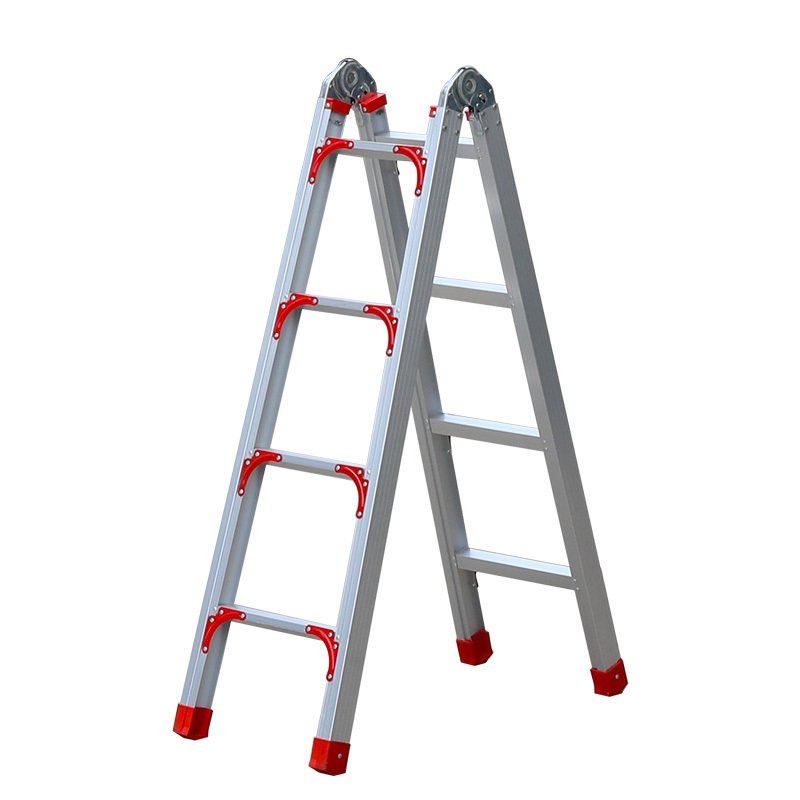 家用工程两用梯子加厚闪电客可折叠多功能铝合金梯子四步人字阁楼登高