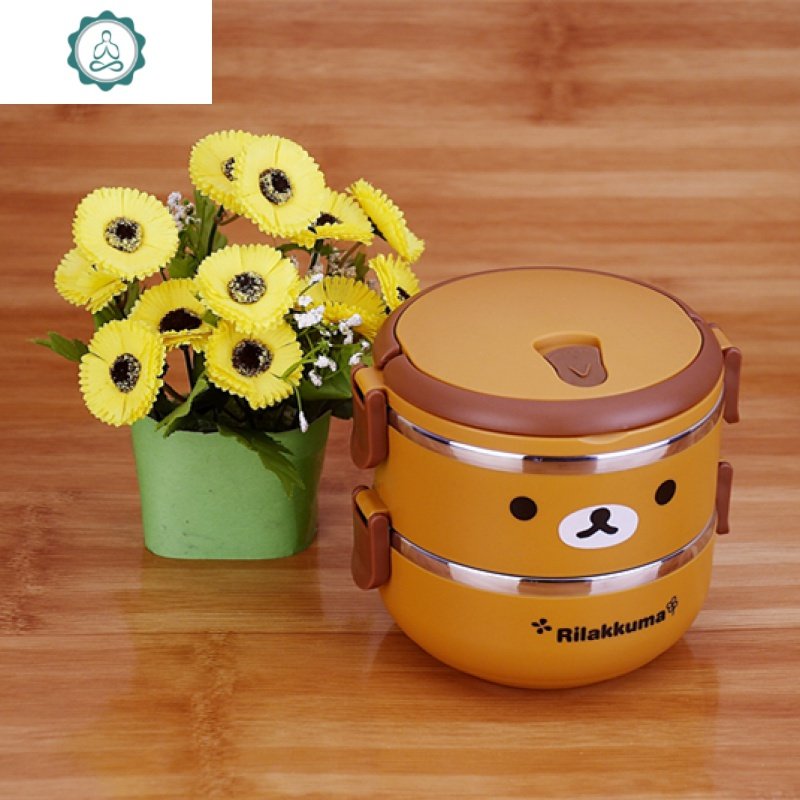 小学生儿童卡通保温饭盒不锈钢密封便当盒可爱保鲜餐盒保温桶提锅 封