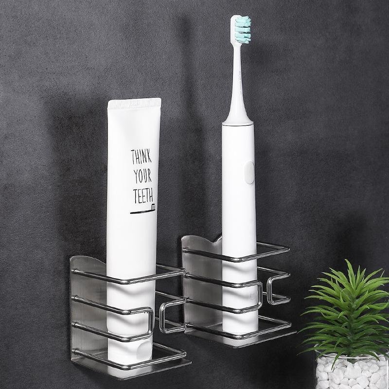 牙刷架置物架304不锈钢免打孔卫生间家用电动牙具牙膏架子壁挂式_35