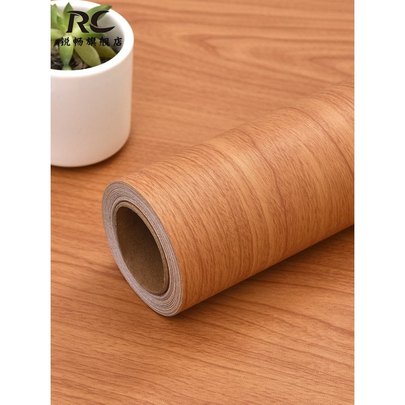 家具翻新贴纸木贴墙纸自粘防水防潮柜子橱柜衣柜桌面壁纸仿木纹 白