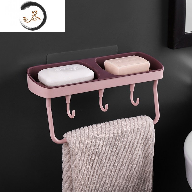 haoyangdao肥皂盒架子沥水卫生间创意免打孔洗衣肥皂盒双层壁挂式香皂