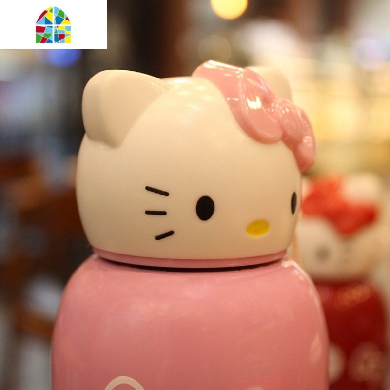 韩国创意可爱卡通猫头保温杯不锈钢便携女学生儿童水杯水壶 fenghou