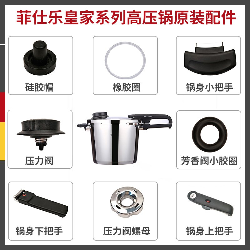 德国原装Fissler Vitavit Premium菲仕乐味达维皇家系列高压锅压力锅快锅配件 原装下把手手柄锅把手