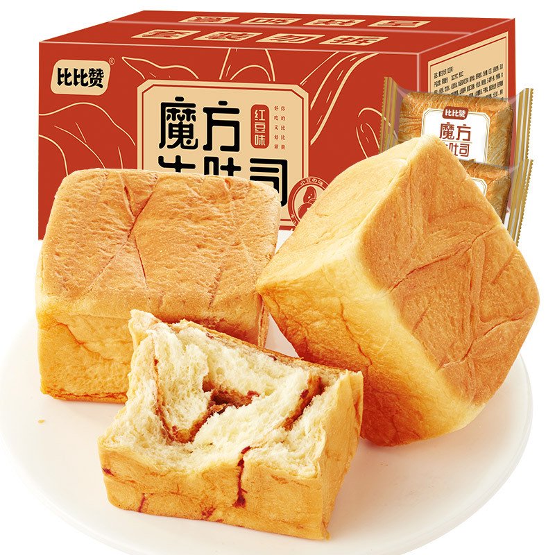 比比赞魔方生吐司【红豆味】800g