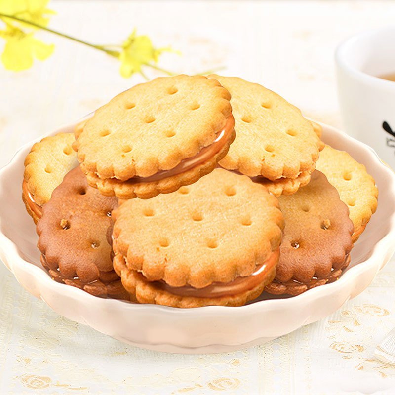 味滋源 咸蛋麦芽饼干黑糖饼干日式小圆饼夹心饼干零食 特价版 黑糖口味106g_14