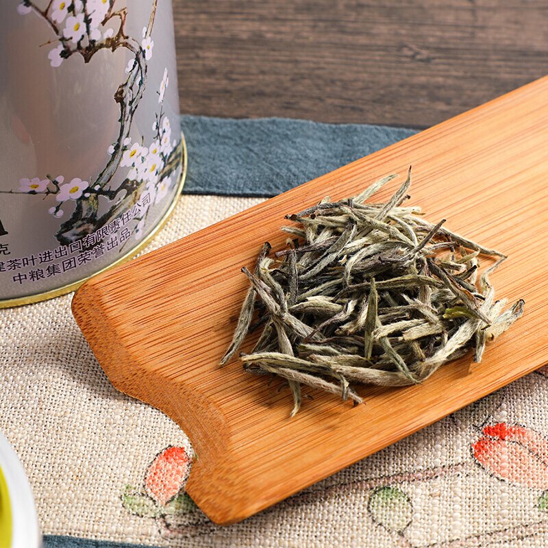 中粮中茶牌福鼎白茶2020年蝴蝶牌罐装白茶100g_2