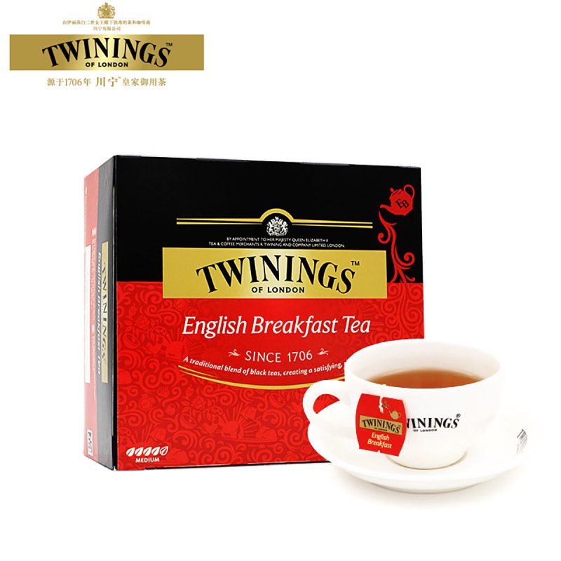 Twinings川宁 英式早餐红茶2g x50片 袋泡茶 进口红茶茶叶茶包