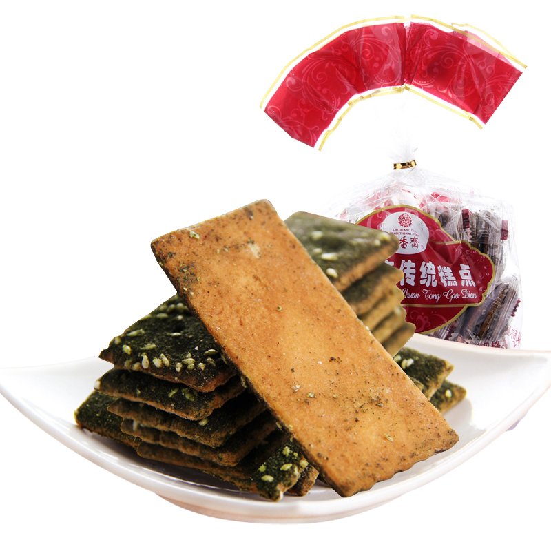 老香斋上海特产苔条饼零食小吃香酥咸味海苔饼干传统糕点500g