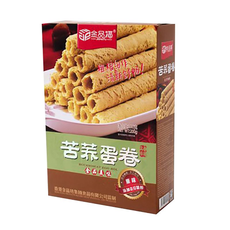 无糖精食品 金品福木糖醇苦荞蛋卷200g 糖尿人食品 无糖精零食饱腹代餐