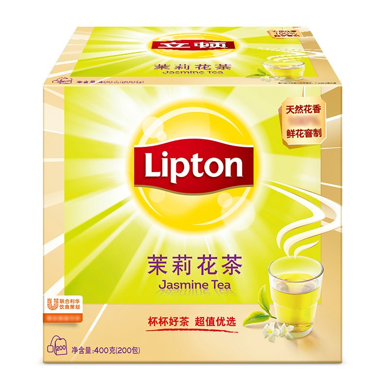 Lipton立顿茉莉花茶茶包200包 茉莉绿茶花草茶叶办公袋泡茶茉莉花