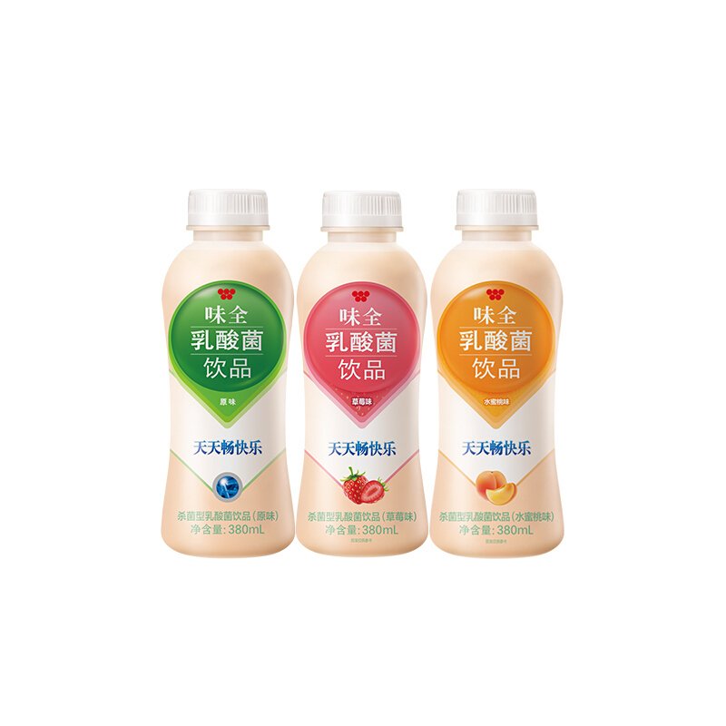 味全乳酸菌 混合装380ml*2瓶 常温网红早餐奶饮料 整箱装 康师傅公司出品 原味莓味 水蜜桃味