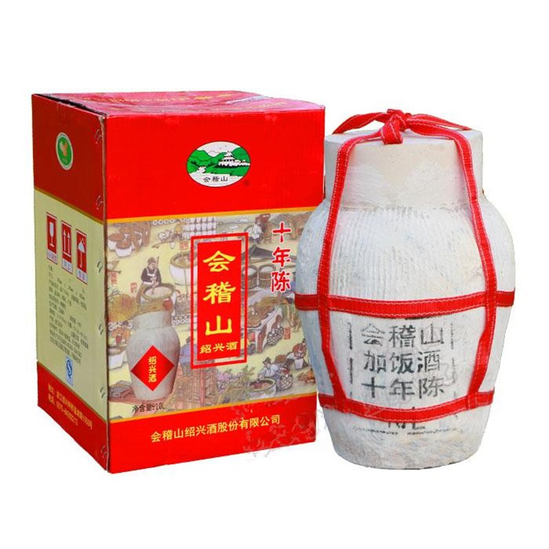 绍兴黄酒 会稽山十年陈手工冬酿原酒加饭酒花雕酒 坛装10L