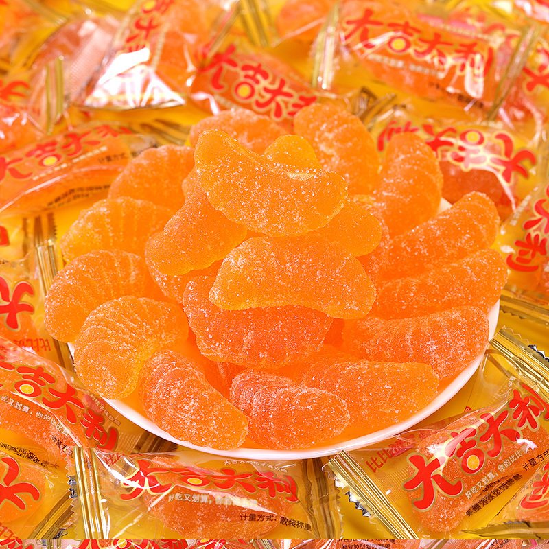 比比赞大吉大利橘子软糖500g.