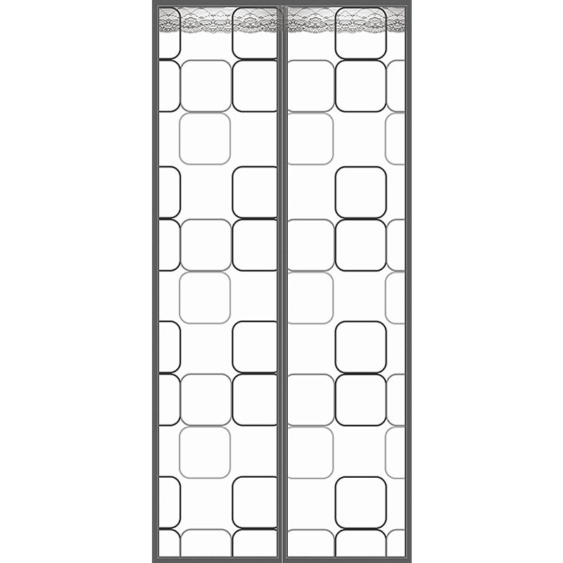 空调帘冬季保暖防风CIAA厨房防油烟家用秋冬季挡风隔断塑料防寒透明 静音印花方格灰【送整卷魔术贴】 160*220cm
