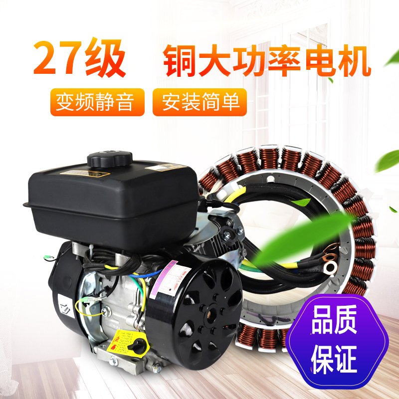 智能四轮轿车72v增程器发电机阿斯卡利48v电动三轮 车60v直流变频汽油24v 普通款3kw手拉启动