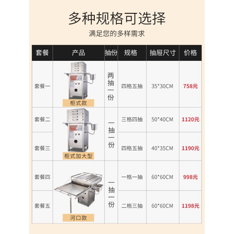 石磨肠粉机时光旧巷商用流动摆摊用广东肠粉机节能全自动蒸炉布拉肠凉皮机 巧克力色