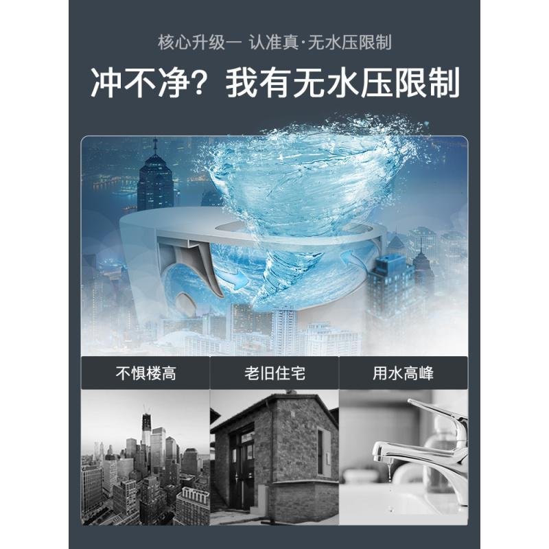 家用坐便器自动翻盖无水压闪电客限制小户型电动一体式智能马桶 9026原版-黑后盖（手动翻盖） 305mm_36