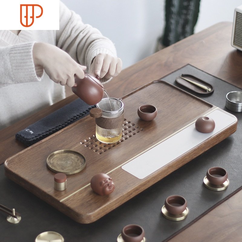 茶盘实木家用简约日式功夫茶具套装储排水茶海抽屉式小茶台 国泰家和