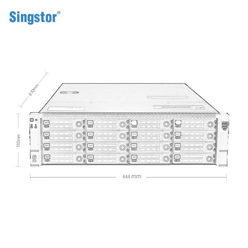 鑫云SS300G-16S万兆光纤NAS网络存储服务器 4K多机共享磁盘阵列 整机128TB