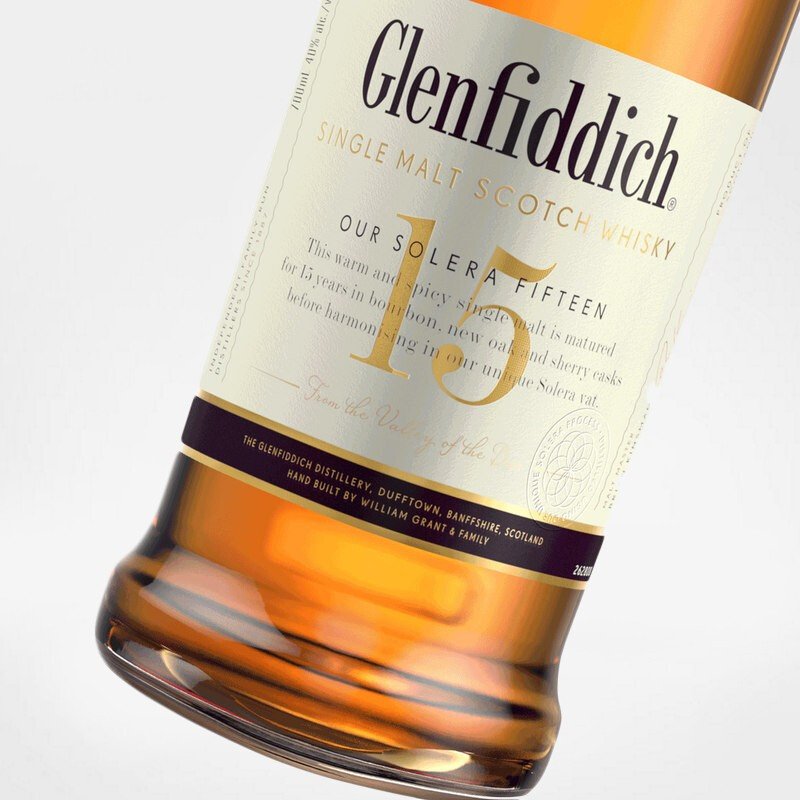 格兰菲迪/Glenfiddich15年苏格兰达夫镇单一麦芽威士忌 原瓶进口洋酒700mL带盒