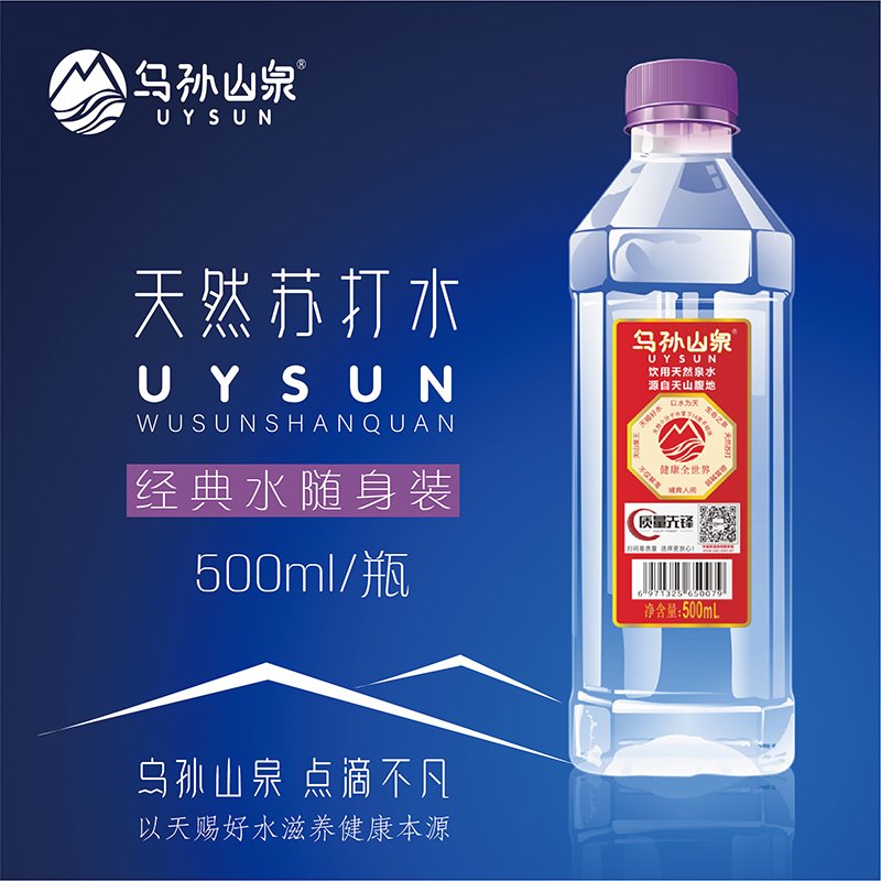 乌孙山泉 天然山泉水500ml 24瓶装 纯净水 矿泉水