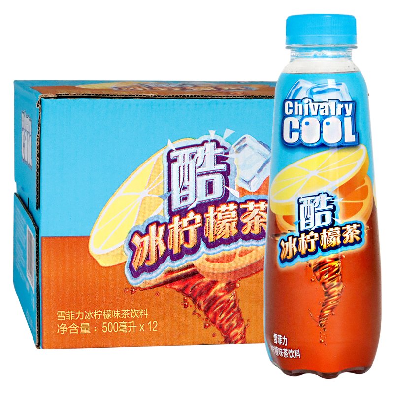 可口可乐雪菲力Chivalry酷冰柠檬茶500ml*12瓶柠檬茶饮料